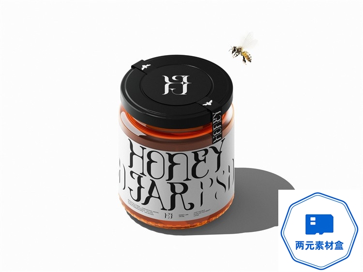 图片[6]-y125.玻璃罐蜂蜜果酱密封分装瓶产品包装效果图展示样机PSD模板ps素材-两元素材盒