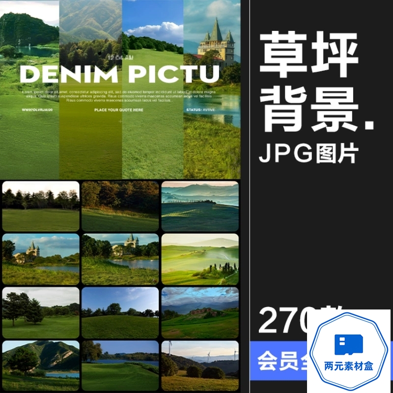 y100.真实高清草坪草地草丛外景婚礼婚纱修图后期背景合成JPG图片素材-两元素材盒
